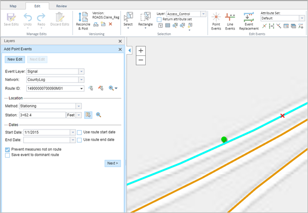 Adding point events using stationing Adding point events using stationing