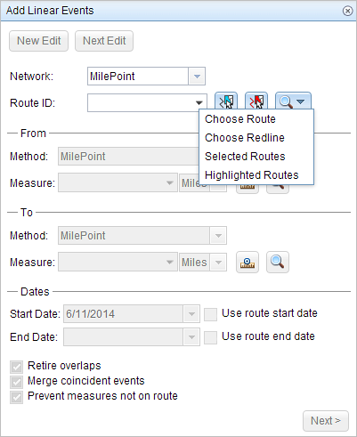 Selecting routes Selecting routes